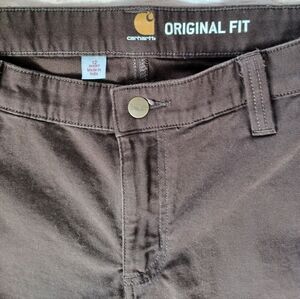 Carhartt The Origional Pants. Womans 12P. Dark Brown.